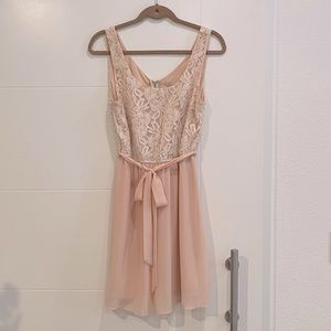 Forever21 Lace and Chiffon Dress in Blush Pink